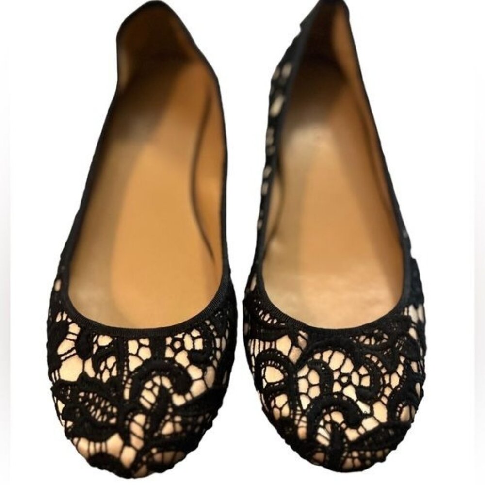 Talbots Women’s Shoes Size 8.5 Crisail black lace with satin leather low heel